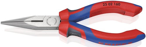 Flachrundzange L.160mm flach/rund ger.pol.Comfort-Griff KNIPEX