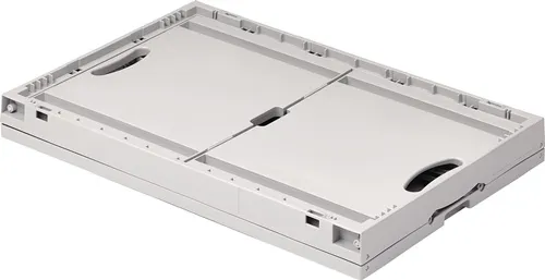 Faltbox L600xB400xH323mm Inh.67l hellgrau o.Deckel PP Durchfassgriffe