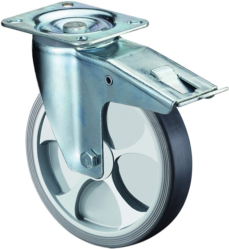 Lenkrolle D.250mm Trgf.300kg m.Festst.Ku.135x110mm BS ROLLEN