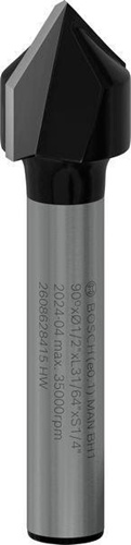 Bosch V-Nutfräser Arbeits-L.12,7mm D.12,7mm L.45mm Schaft 1/4Zoll Winkel 90Grad