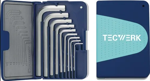 TECWERK Winkelschraubendrehersatz 9-tlg.Klappkassette SW 1,5-10mm kurz S2-Stahl