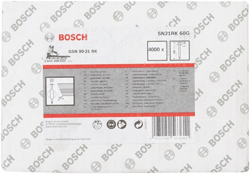 Bosch Rundkopfstreifennagel SN21RK 60G Kopf-D.7mm L.60mm Schaft-D.2,8mm glatt verzinkt