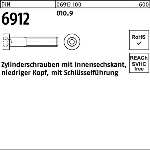 Zylinderschraube DIN 6912 Innen-6kt M16x 70 010.9 50 Stück