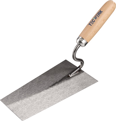 TECWERK Maurerkelle L.200mm B.140mm m.Buchenholzheft,S-Hals gehär.Stahl,geschl.