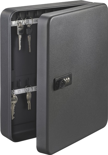 Schlüsselbox KC H200xB160xT60mm schwarz Stahlbl.Anz.Hak.20 St.BURG-WÄCHTER