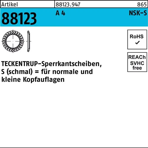 Sperrkantscheibe R 88123 NSK-S 8 A 4 1000 Stück TECKENTRUP