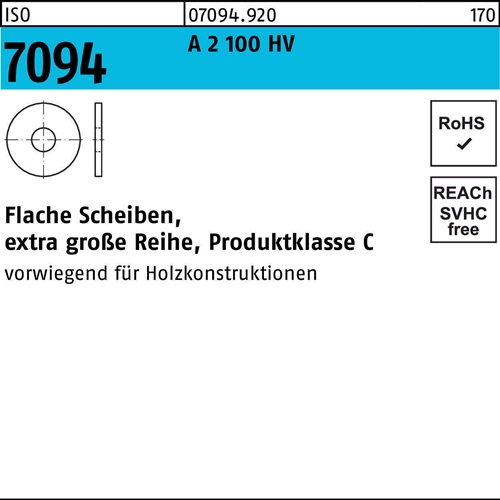 Unterlegscheibe ISO 7094 12 A 2 100 HV 50 Stück