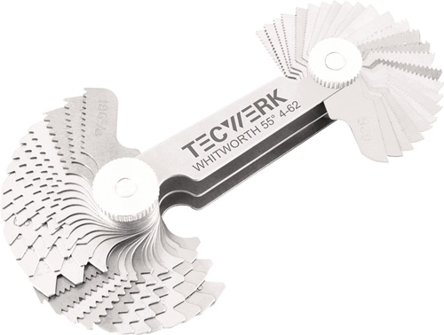 TECWERK Gewindeschablone M/G 60Grad/BSW 55Grad Bl.52 St.