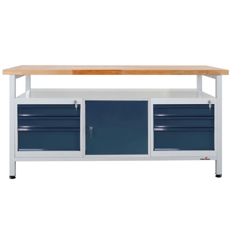 Steinbock® Werkbank Extra, 1 Ablage, 6 Schubladen, 1 Tür, TK 500 kg