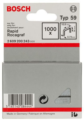 Bosch Feindrahtklammer Typ 59 BxL 10,6x14mm Dicke 0,72mm 1000er Pack