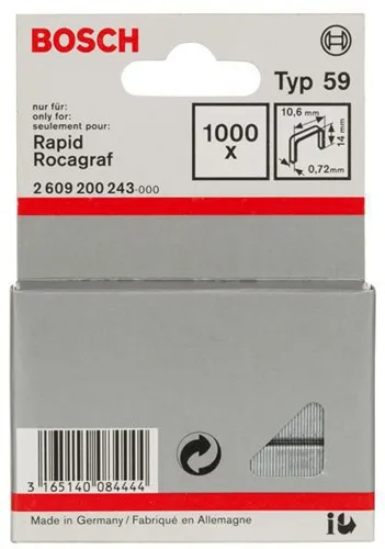 Bosch Feindrahtklammer Typ 59 BxL 10,6x14mm Dicke 0,72mm 1000er Pack