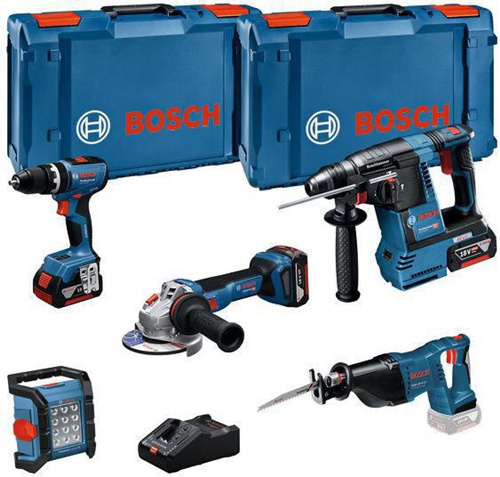 Bosch Akku-Geräte-Set GSB/GBH/GWS/GSA/GLI m.5 Geräten m.3Akkus 5Ah 