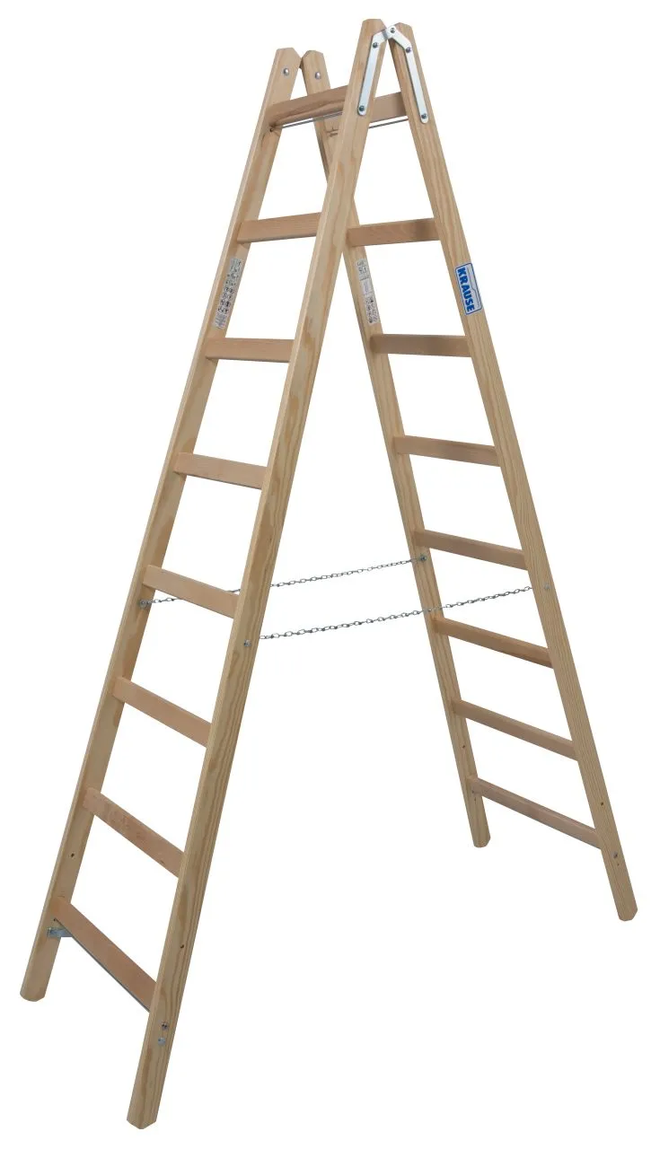 Krause STABILO Sprossen-DoppelLeiter Holz 2x8 Sprossen