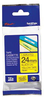 Brother Schriftbandkassette TZE651 24mmx8m laminiert sw auf ge