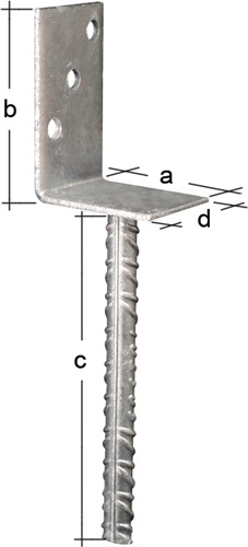 L-Pfostenträger ETA-10/0210 80x100x200x60mm TZN GAH
