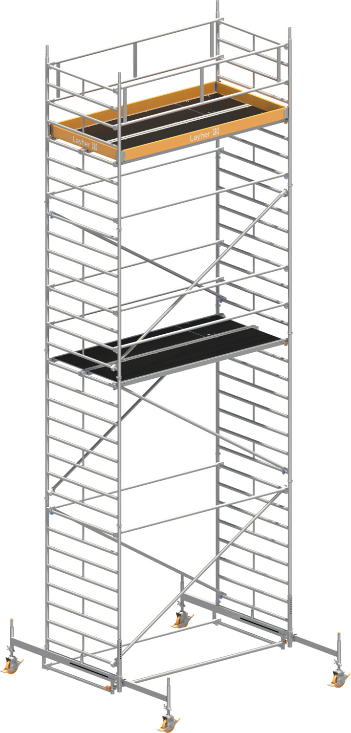 Layher Fahrgerüst Uni Breit Typ: 2107 | SH: 7,38 m / AH: 9,38 m
