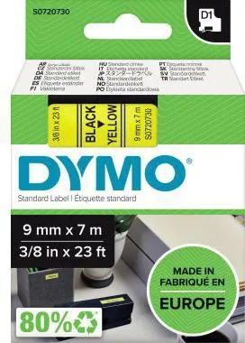 DYMO Schriftbandkassette D1 S0720730 9mmx7m schwarz auf gelb