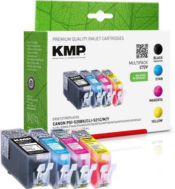 KMP Tintenpatrone C72V 1508,0005 wie PGI520/CLI521C/M/Y 4 St./Pack.