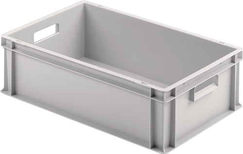 Transportstapelbehälter L600xB400xH175mm o.Deckel hellgrau PP offene Durchgriffe