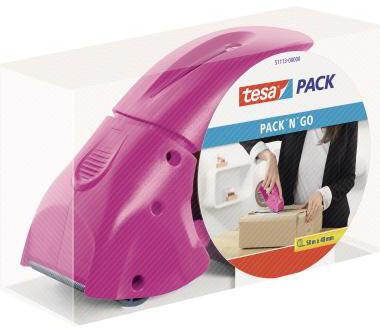 tesa Packbandabroller Pack n Go 51113 pink