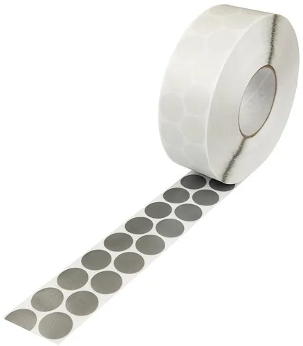 Gewebeklebepunkte Durchmesser30mm 2-reihig PE silbefarben 4000St./Rolle TRANSPAK