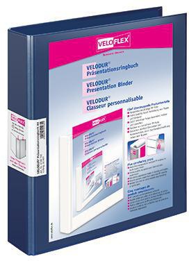 Veloflex Präsentationsringbuch VELODUR 4148150 4Ringe 30mm d.bl