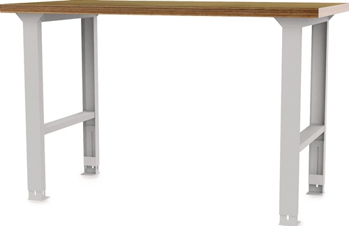 Werkbank B1500xT750xH790-1140mm Buche-Multiplex lichtgrau Schubl.Türen