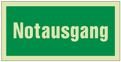 Rettungszeichen BGV A8 L297xB148 mm Notausgang grün/weiß