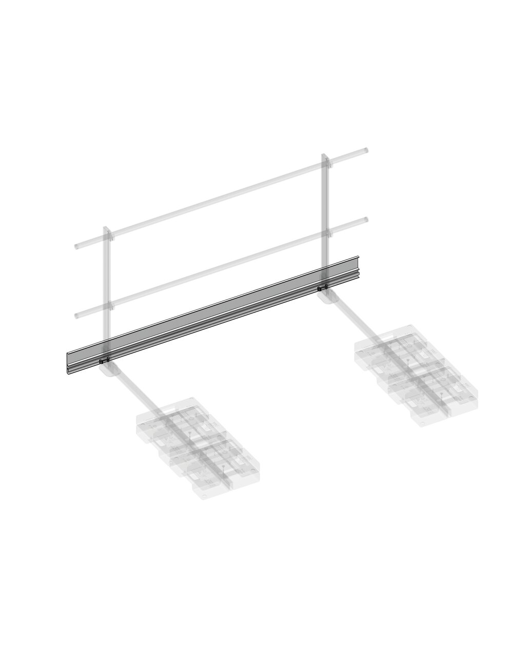MUNK Fußleiste für Ausstiegsgeländer seitlich 2000 mm mit Ballast