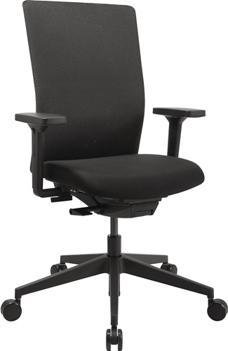 Bürodrehstuhl Synchr.-M.schwarz/schwarz 420-540mm m.Lehnen Trgf.110kg TOPSTAR