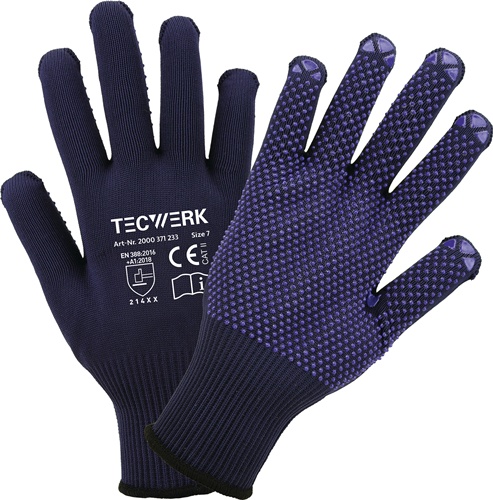 TECWERK Handschuhe Isar Gr.7 blau EN 388 PSA II