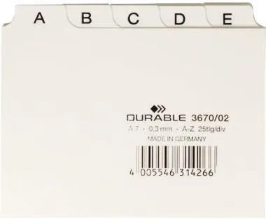 DURABLE Leitregister 367002 DIN A7 quer A-Z Kunststoff weiß