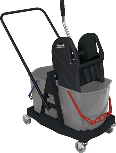 Reinigungswagen Eimer 2x17 l,Presse Ku.m.Metallschubbügel SPRINTUS