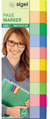 SIGEL Haftmarker Multicolor HN682 50x150mm f. sort 500 Bl./Pack.