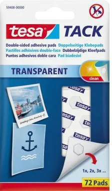 tesa Klebepad Tack 59408-00000 10x10mm transparent 72 St./Pack.