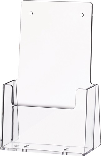 Tischprospekthalter 1/3 DIN A4/C6 lang Ku.transp.freistehend HELIT