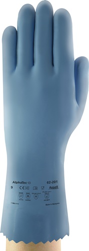 Chemiehandschuh AlphaTec® 62-201 Gr.9 blau EN 388,EN 374,EN 407 PSA III ANSELL