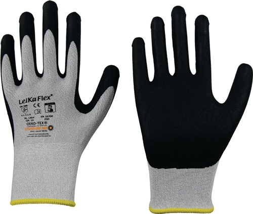 Handschuhe LeikaFlex® Touch 1464 Gr.7 grau/schwarz EN 388 PSA II 12