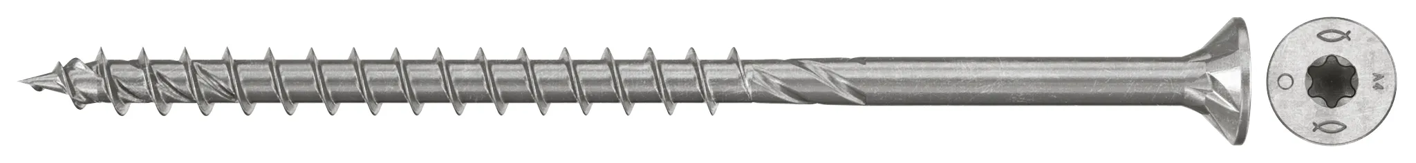 fischer Spanplattenschraube PowerFast FPF II CTP 5,0 x 70 A4 100, Senkkopf, Innenstern TX, Teilgewinde, Edelstahl A4