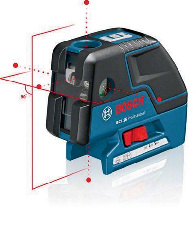 Bosch Kombilaser GCL 25 IP54 2Linien/5Punkte G0,6kg Laserkl.2 m.BS150 m.Batterie 
