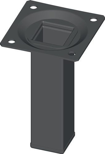 Möbelfuß schwarz RAL 9005 25x25mm H.500mm Platte ALFER ELEMENT SYSTEM