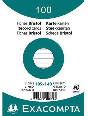 Exacompta Karteikarte 10809SE DIN A6 liniert weiß 100 St./Pack.