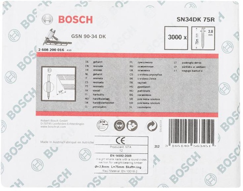 Bosch Streifennagel 3000-tlg.Schaft-D.2,8mm L.75mm 