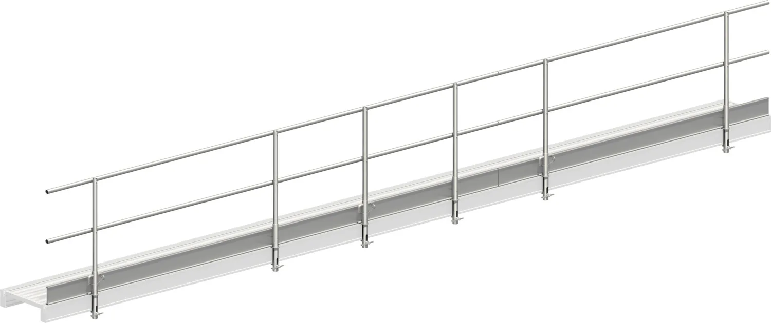 Layher Dreiteiliger Seitenschutz für Alu-Steg 600 1348800 mit Länge: 8 m (einseitig)