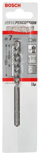 Bosch Betonbohrer Silver Percussion CYL-3 D.7mm Arbeits-L.60mm L.100mm Schaft-D.6,5mm