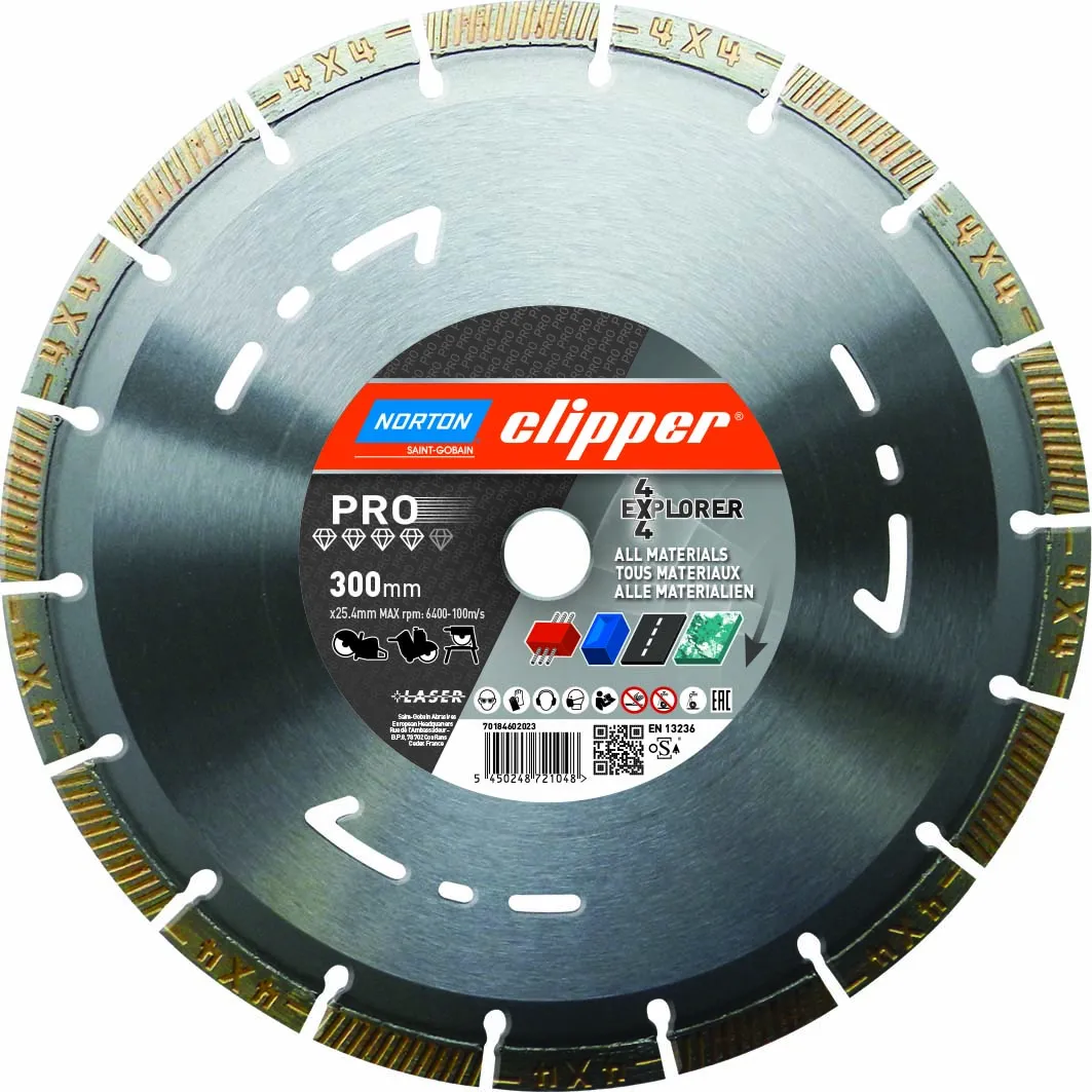 Norton Clipper Diamanttrennscheibe Pro 4x4 Explorer - 115  x  22,23 mm
