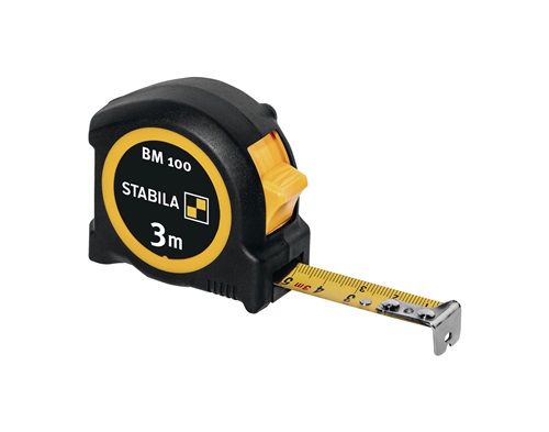 Taschenrollbandmaß BM 100 L.3m B.16mm mm/mm EG II ABS/TPE Metall-Clip STABILA