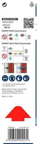 Bosch Bohrer EXPERT HEX-9 D.6mm Arbeits-L.60mm L.90/100mm