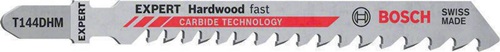 Bosch Stichsägeblatt Hardwood Fast T 144 DHM Gesamt-L.100mm Zahnt.4-5,2mm 3 St./Karte