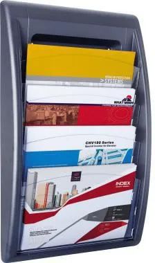 Paperflow Prospekthalter 4060.11 DIN A4 quer 4Fächer anthrazit